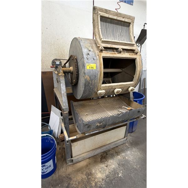 INDUSTRIAL ROTARY BARREL TUMBLER APPROX 45IN X 48IN X 67IN