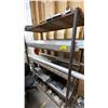 Image 1 : 4-TIER METAL SHELVING UNIT WITH ASSORTED CONTENTS INCLUDING; ALUMINUM RODS, POSTS & PANELS, LATHE