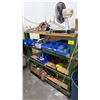 Image 1 : 4-TIER STEEL SHELVING UNIT WITH ASSORTED HAND TOOLS, BITS, ALUMINUM & MORE CONTENTS *MUST TAKE ALL*