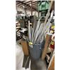Image 1 : BIN & BOX OF ASSORTED ALUMINUM PIPES, RODS, PANELS & MORE