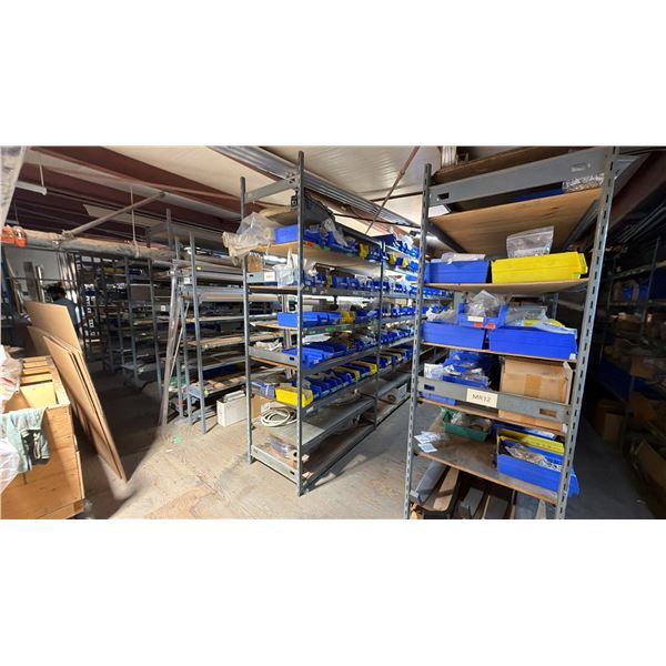 CONTENTS OF ENTIRE UPSTAIRS ROOM INCLUDING; MANY ALUMINUM PARTS, SHELVING & RACKING & MORE