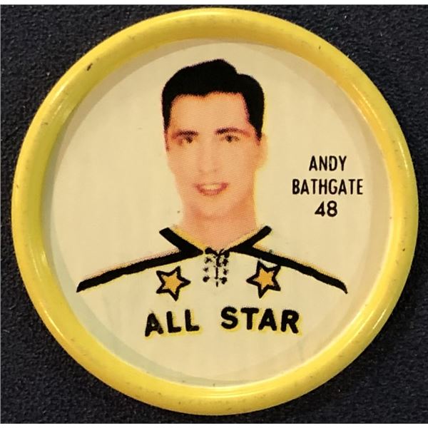 1962-63 SHIRRIFF NHL ALL STARS METAL COIN - ANDY BATHGATE (HOF)