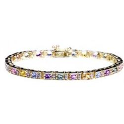 6 Carat Multi Color Sapphire Bracelet 14KY