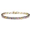 Image 1 : 6 Carat Multi Color Sapphire Bracelet 14KY