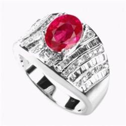 2.55 Ct Ruby Diamond Ring 14Kw