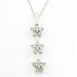 1/2ctw Diamond & 10K White Gold Star Necklace