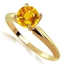 1 ct Orange Sapphire Solitaire Ring 14KY