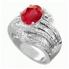Image 1 : 4.40 Ct Ruby Diamond Ring 14Kw