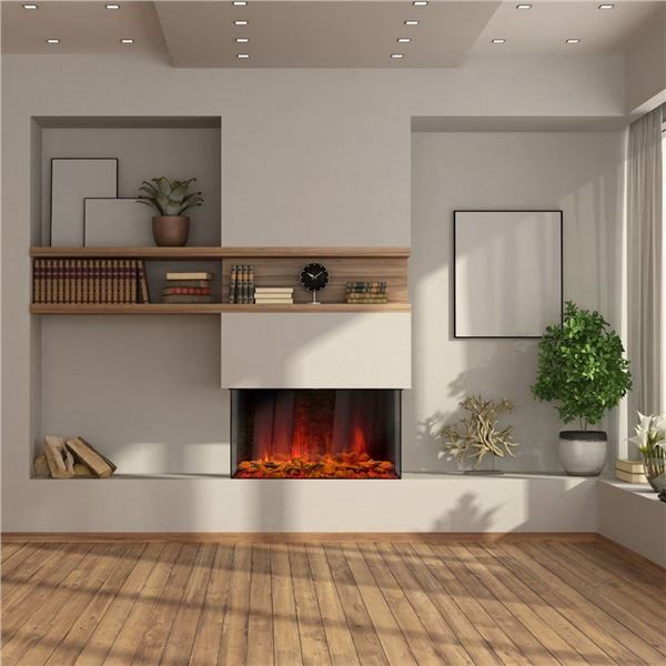 Dynasty Fireplaces Dynasty Melody Series 34.5 in. Multi-Sided Smart LED Electric Fireplace in Black