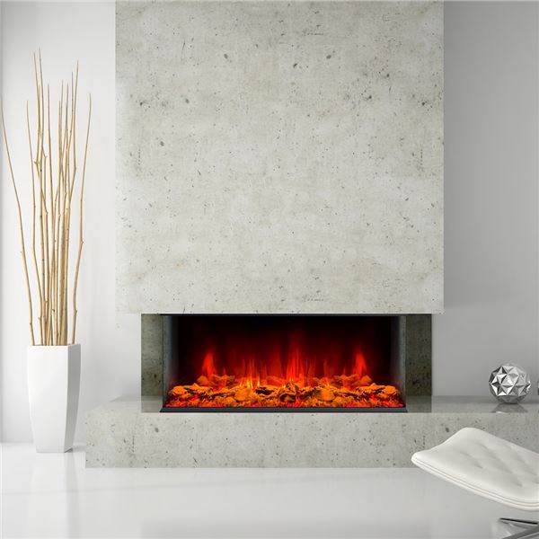 Dynasty Fireplaces Dynasty Melody Series 40.625 in. Multi-Sided Smart LED Electric Fireplace in Blac