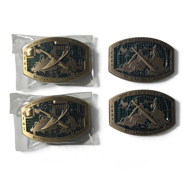 Group of 4 Movie Set Cryptologic Technician Belt Buckles
