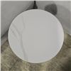 Image 3 : Round White Marble-Look Accent Side Table with Black Metal Base