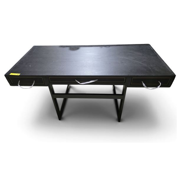 Modern Dark Wood Executive Office Desk (78.5x35.5x30x)