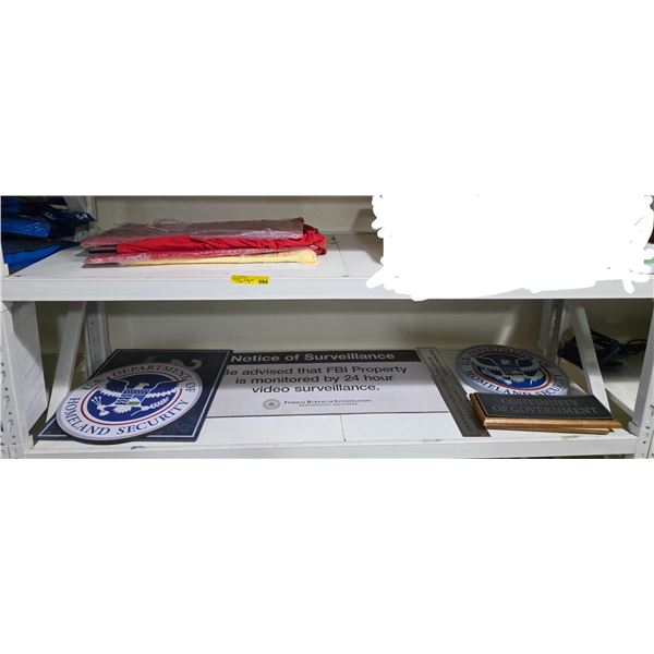 Group of Various Movie Set Dec Signage - Homeland Security, Continuity of Government , Glass Panels,