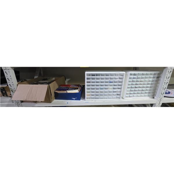 Shelf lot of Various Books & Multi Drawer Laboratory Storage