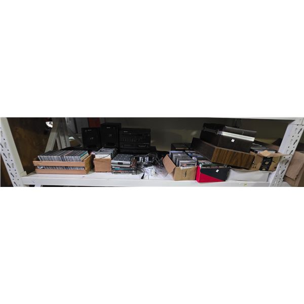 Large Group of Various CD's, Speakers, CFS-W455, Etc.