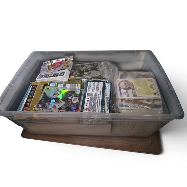 Large Assortment of Hockey Trading Cards, Collector Cards, Packs & Sets in Storage Bin
