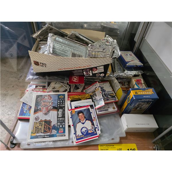 Large Collection of Vintage NHL Hockey Trading Cards, Sealed Packs & Boxed Sets