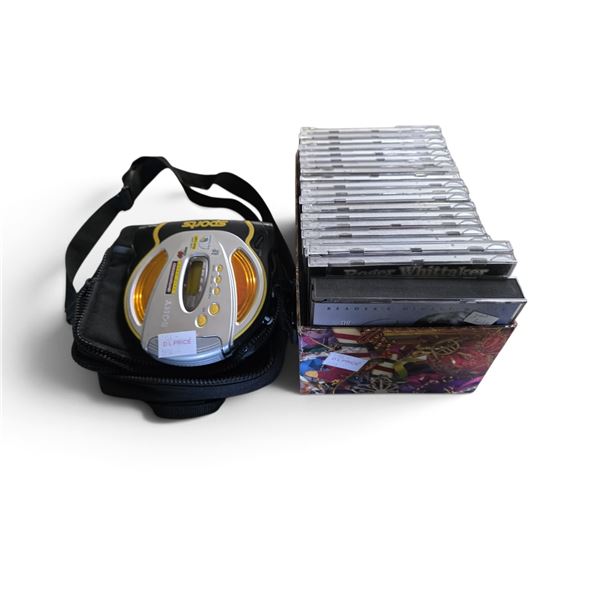 Sony Portable CD Player with Carrying Case & Assorted Music CDs