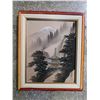 Image 1 : Framed Asian Landscape Artwork with Gold & Silver-Tone Embellishments