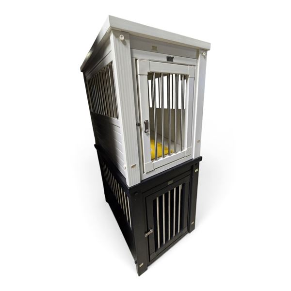 2-Pcs Ecoflex Pet Crates - Black & White, H25" x W21" x D29.5" Each