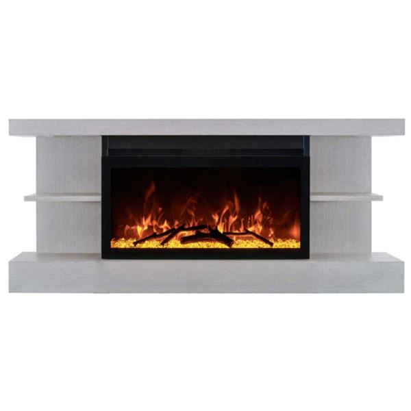 J&R Home Products Decor Series 58" Floating Electric Fireplace Mantel