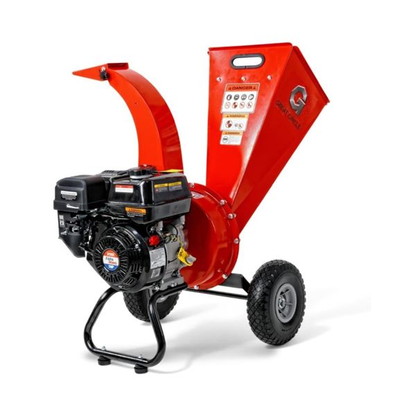 Gas-Powered Wood Chipper/Shredder with 7HP Engine