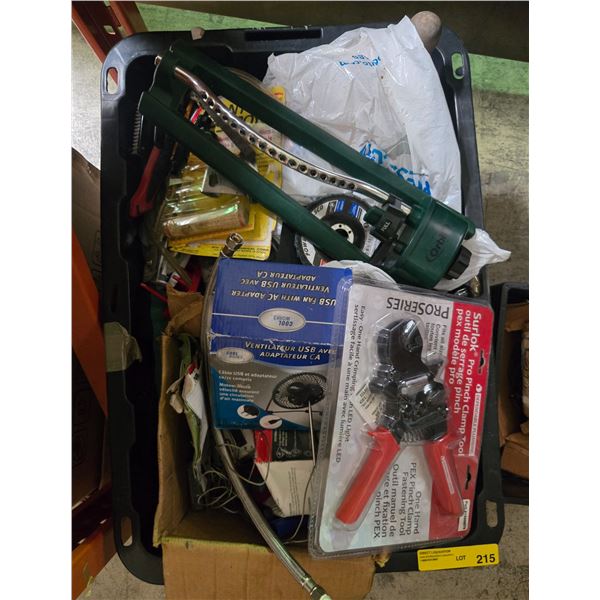 3 Boxes of assorted Tools & Hardware - includes NW Surlok Pro Pinch Clamp & More