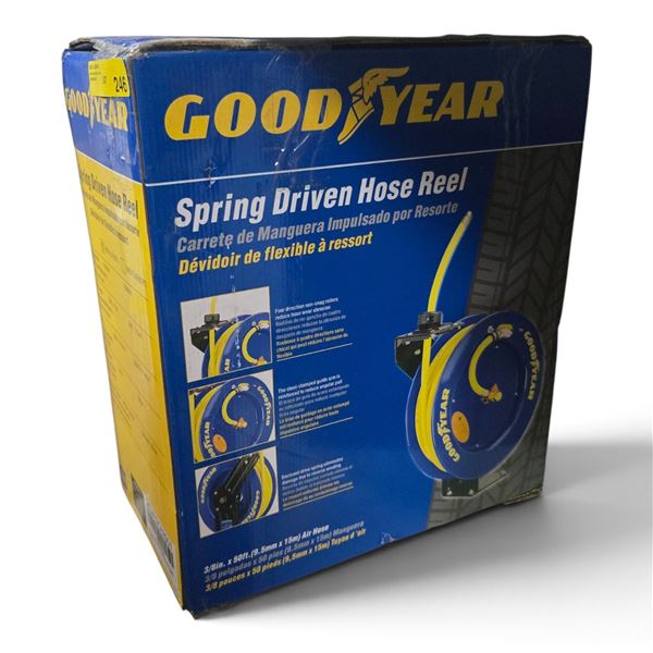 Open Box Good Year Spring Driven Hose Reel