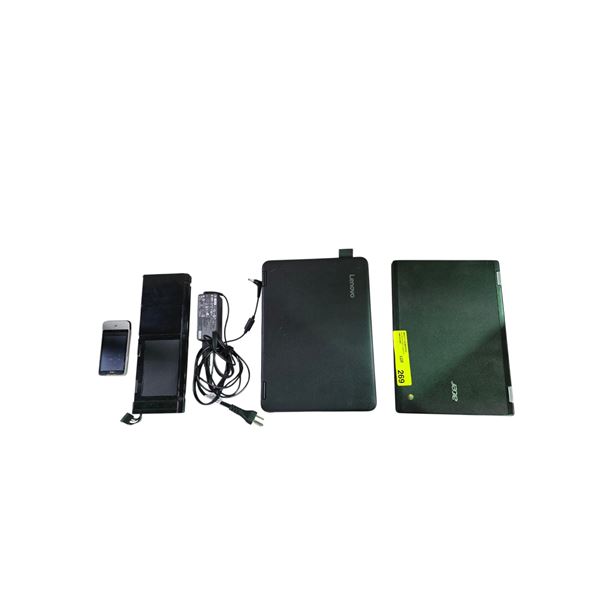 Group of 2 Black Laptops (Acer & Lenovo) - includes Lenovo Charger & HTC Smartphone