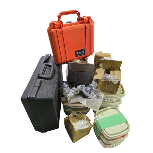 Group of Hardware & Assorted Hard Cases - includs Pelican Proector