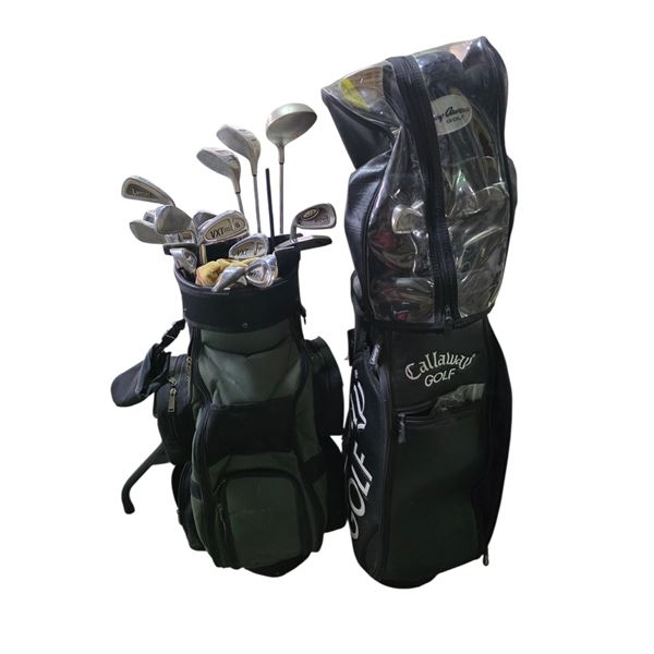 Group of 2 Golf Club Bags - includes Clubs, & Accessories