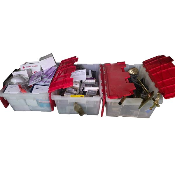 4 Bins full of Cassettes/Medical First Aid Supplies & More