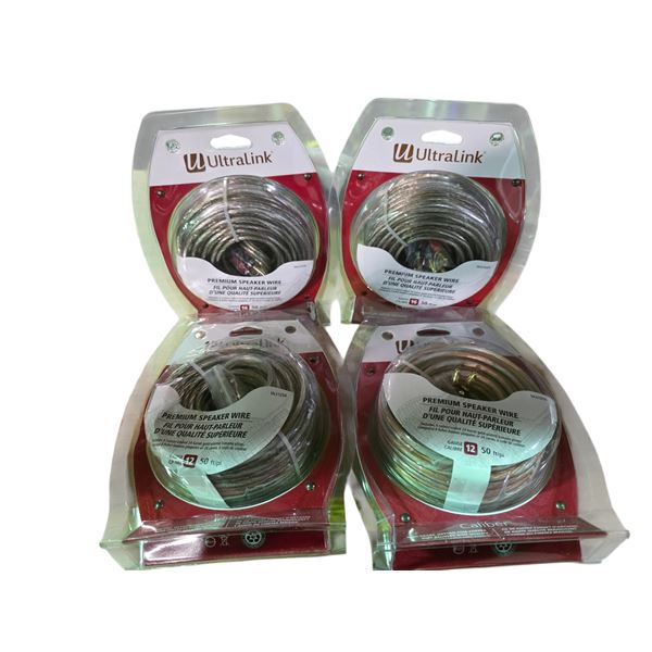 BNIB UltraLink Premium Speaker Wires 50ft - 4 pcs