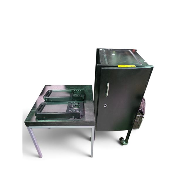 Group of 2 - Square Side Table and Salon Trolley Cart (H34.5" x W13.5")