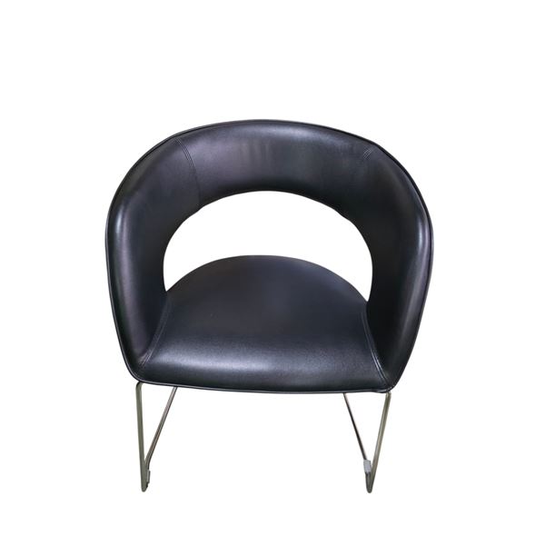 5-Pcs Black Curved Upholstered Chairs