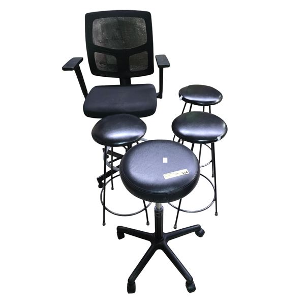 5-Pcs Stools and Swivel Chairs