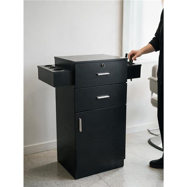 2-Pcs Salon Station Storage Cabinet with 6 Hair Dryer Holders, Approx. H38" x W29.5" x D13.5" Each -