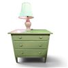 Image 1 : 3-Drawer Dresser (H32" x W34") with Pink Lamp