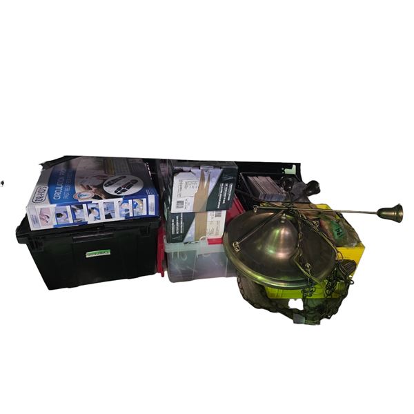 Assorted Lot: DR-HOS Circulation Promoter, Chandelier, Christmas Tree Bags & More