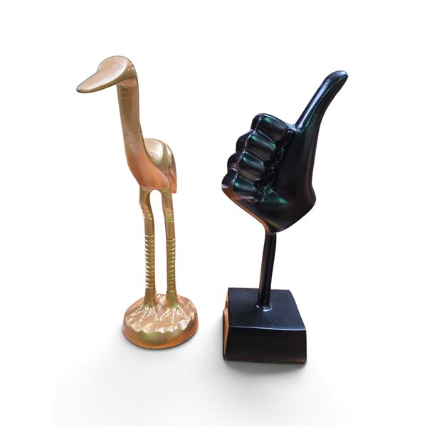 9 NIB ThinggCo Thumbs Up Hand Signs (TC-003B) & 2 Golden Crane Figurines