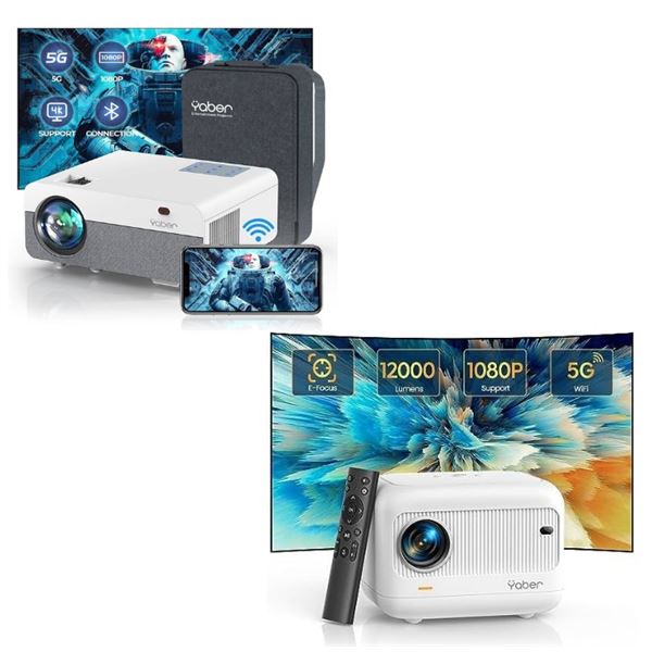 Group of 6 - Projector Bundle - Open Box Yaber Y9 & Mini E1 Models - 3 Boxes Each