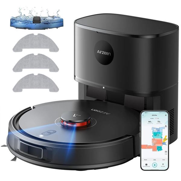 Group of 4 - Open Box Airzeen Q10 Pro Robot Vacuum and Mop