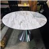 Image 2 : Round Marble-Look Top Dining Table, Dia. 47"