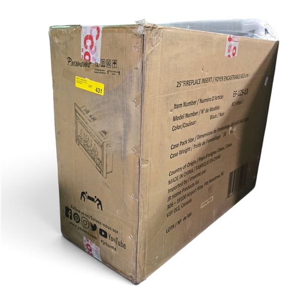 Open Box - Paramount 25" Electric Fireplace Insert (EF-125-13)