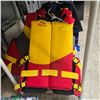 Image 2 : Fluid Deluxe Nylon Life Jackets, Red & Yellow - Adult Size (M, 3 pcs)