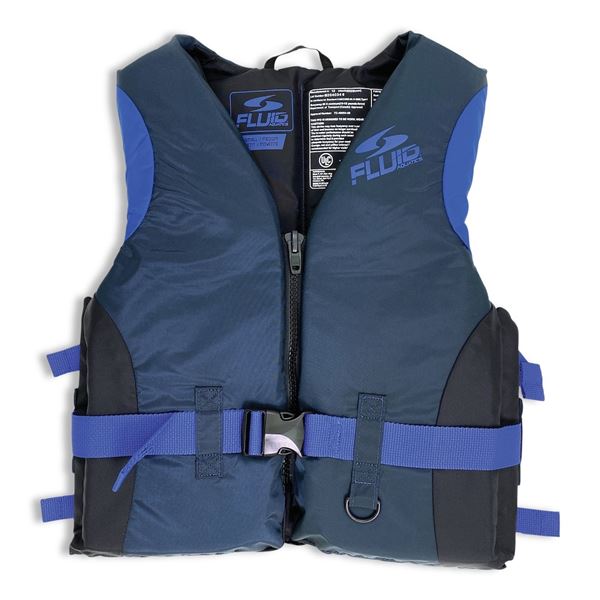 Fluid Deluxe Nylon Life Jackets, Navy Blue - Adult Size (L/XL, approx. 6 pcs)