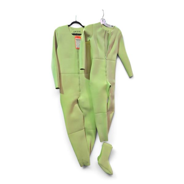 Brooks Beige Neoprene Diving Wet Jumpsuits (2 pcs) - Custom Tailored (1 Man/1 Woman), R.V. $1,540.99