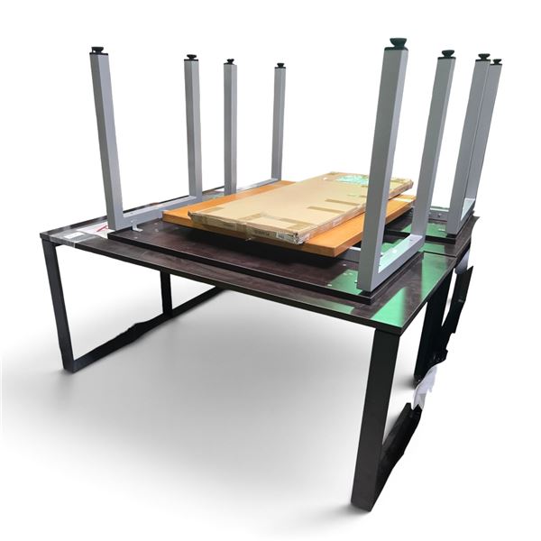 x4 Desks w/ Metal legs - 65x20x29" & 48x24x30"