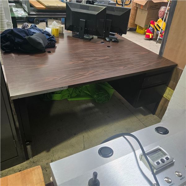 x2 Desks w/ Metal legs & 3 Drawers - 66x30x29.5"